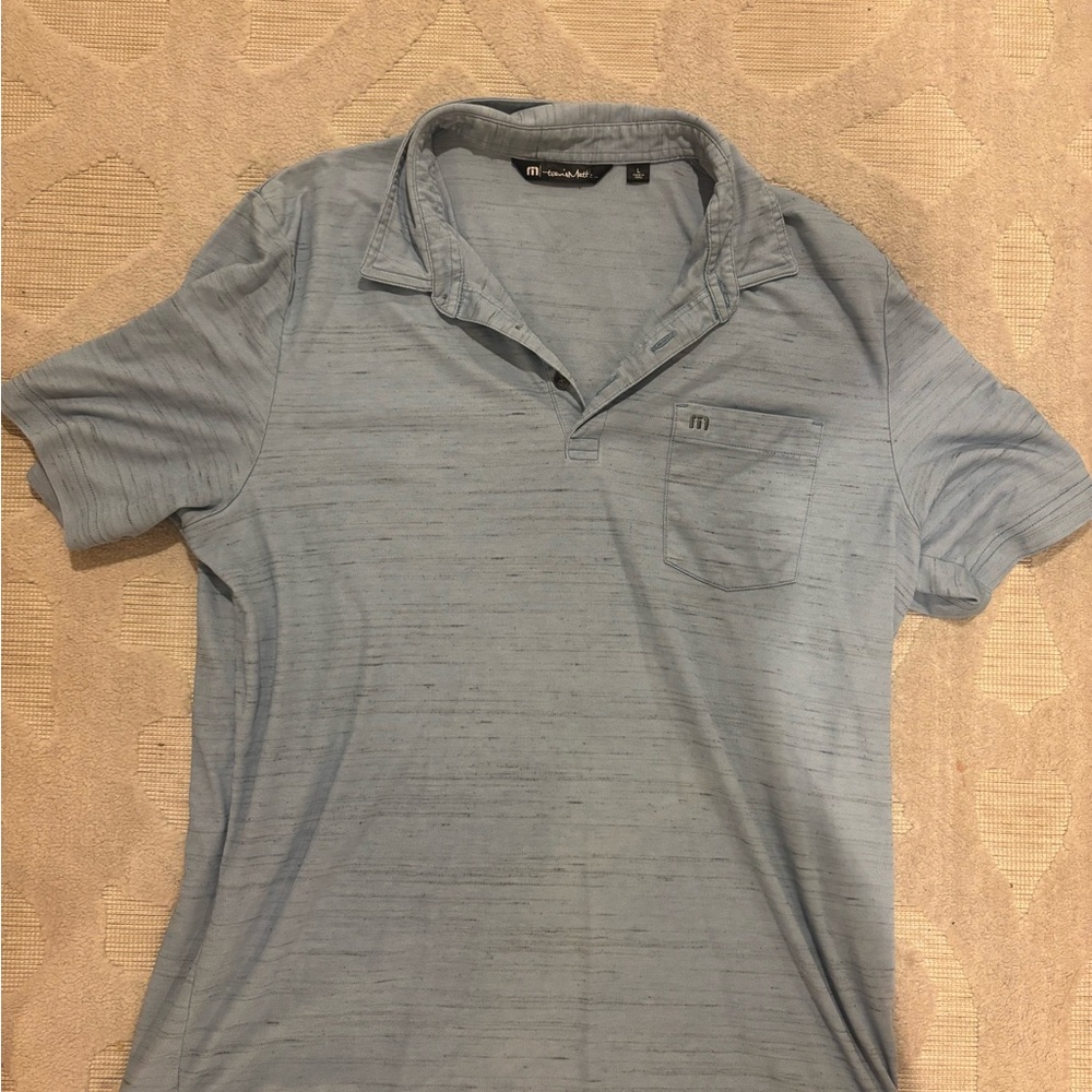 Travis Mathew Blue Polo Shirt with Classic Collar